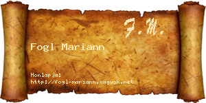 Fogl Mariann névjegykártya
