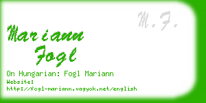 mariann fogl business card